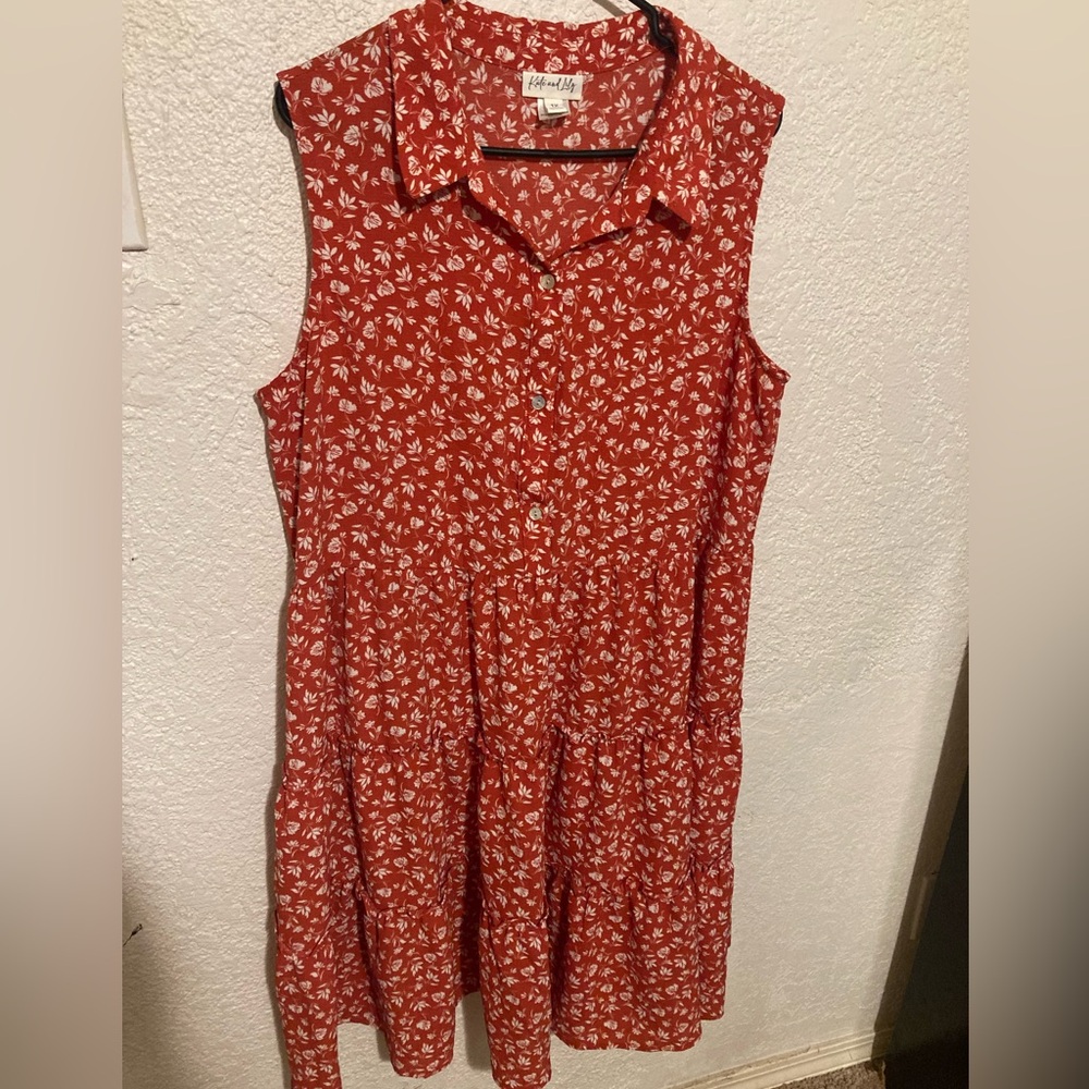 Floral Red Midi Dress